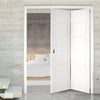 Two Folding Doors & Frame Kit - Pamplona Flush 2+0 - White Primed