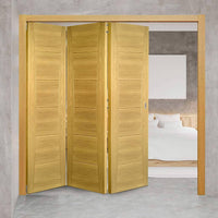 Three Folding Doors & Frame Kit - Pamplona Oak Flush 3+0 - Prefinished