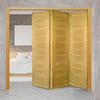 Three Folding Doors & Frame Kit - Pamplona Oak Flush 3+0 - Prefinished