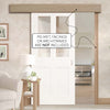 Single Sliding Door & Wall Track - Malton Shaker Door - Clear Glass - White Primed