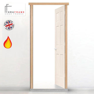 Image: Thruframe Single Fire Door Frame Kit in Oak Veneer - Suits Fire Doors