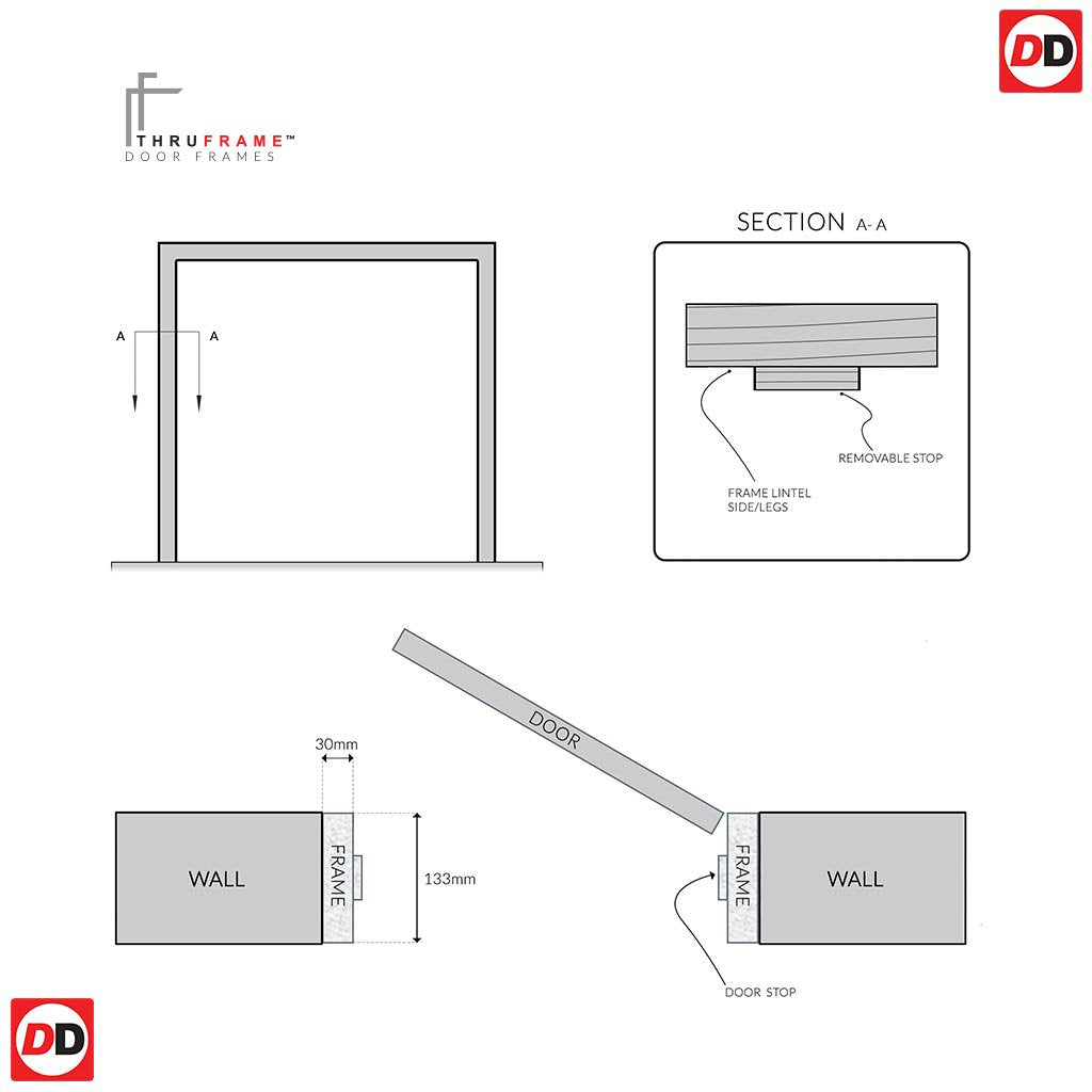 Thruframe Interior White Primed Door Lining Frame - Suits Single Doors