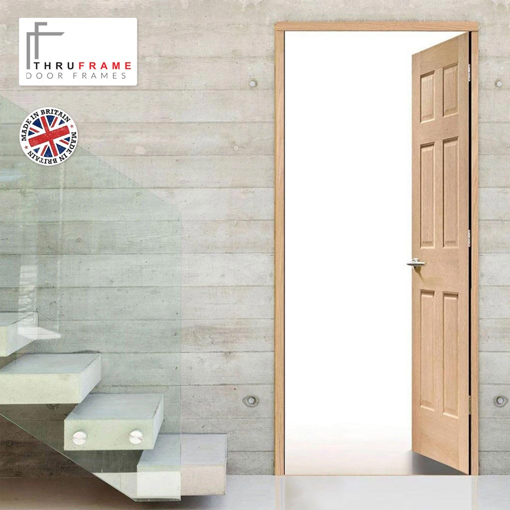 Thruframe Interior Oak Veneered Door Lining Frame - Suits Single Doors