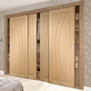 Minimalist Wardrobe Door & Frame Kit - Four Salerno Oak Flush Doors - Prefinished