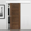 Single Sliding Door & Wall Track - Tigris Walnut Door - Prefinished