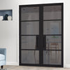 Chelsea 4 Pane Black Painted Internal Door Pair - Tinted Glass - Prefinished