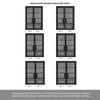 ThruEasi Room Divider - Chelsea 4 Pane Black Primed Tinted Glass Unfinished Door with Single Side