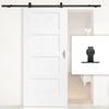 Black Single Sliding Track for Wooden Doors - Top Mounted