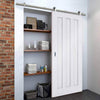 Sirius Tubular Stainless Steel Sliding Track & Idaho 3 Panel Door - Primed