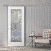 Sirius Tubular Stainless Steel Sliding Track & Orly Door - Clear Glass - Primed