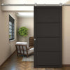 Sirius Tubular Stainless Steel Sliding Track & Soho 4 Panel Door - Black Painted - Prefinished