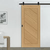 Top Mounted Black Sliding Track & Door - Torino Oak Door - Prefinished
