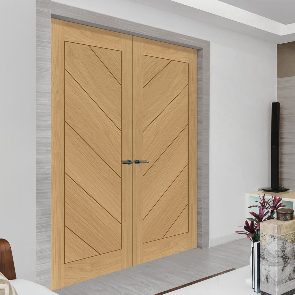 Torino Oak Internal Door Pair - Prefinished