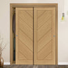 Two Sliding Maximal Wardrobe Doors & Frame Kit - Torino Oak Door - Prefinished