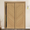 Two Sliding Maximal Wardrobe Doors & Frame Kit - Torino Oak Door - Prefinished
