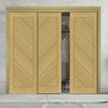 Three Sliding Maximal Wardrobe Doors & Frame Kit - Torino Oak Door - Prefinished