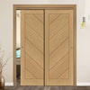 Pass-Easi Two Sliding Doors and Frame Kit - Torino Oak Door - Prefinished