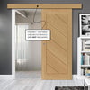 Single Sliding Door & Wall Track - Torino Oak Door - Prefinished