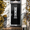 Cottage Style Tortola 1 Composite Front Door Set with Jet Glass - Shown in Black