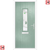 Cottage Style Tortola 1 Composite Front Door Set with Murano Green Glass - Shown in Chartwell Green