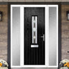 Cottage Style Tortola 1 Composite Front Door Set with Double Side Screen - Jet Glass - Shown in Black