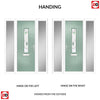 Cottage Style Tortola 1 Composite Front Door Set with Double Side Screen - Murano Green Glass - Shown in Chartwell Green