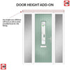 Cottage Style Tortola 1 Composite Front Door Set with Double Side Screen - Murano Green Glass - Shown in Chartwell Green