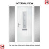 Cottage Style Tortola 1 Composite Front Door Set with Double Side Screen - Ellie Glass - Shown in Purple Violet