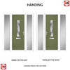 Cottage Style Tortola 1 Composite Front Door Set with Double Side Screen - Matrix Glass - Shown in Reed Green