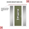 Cottage Style Tortola 1 Composite Front Door Set with Double Side Screen - Matrix Glass - Shown in Reed Green