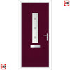 Cottage Style Tortola 1 Composite Front Door Set with Ellie Glass - Shown in Purple Violet