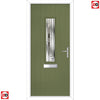 Cottage Style Tortola 1 Composite Front Door Set with Matrix Glass - Shown in Reed Green