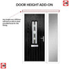 Cottage Style Tortola 1 Composite Front Door Set with Single Side Screen - Jet Glass - Shown in Black