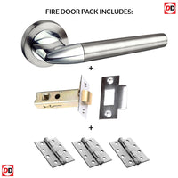 Toulon Mediterranean Fire Lever on Rose - Satin Nickel - Polished Chrome Handle Pack