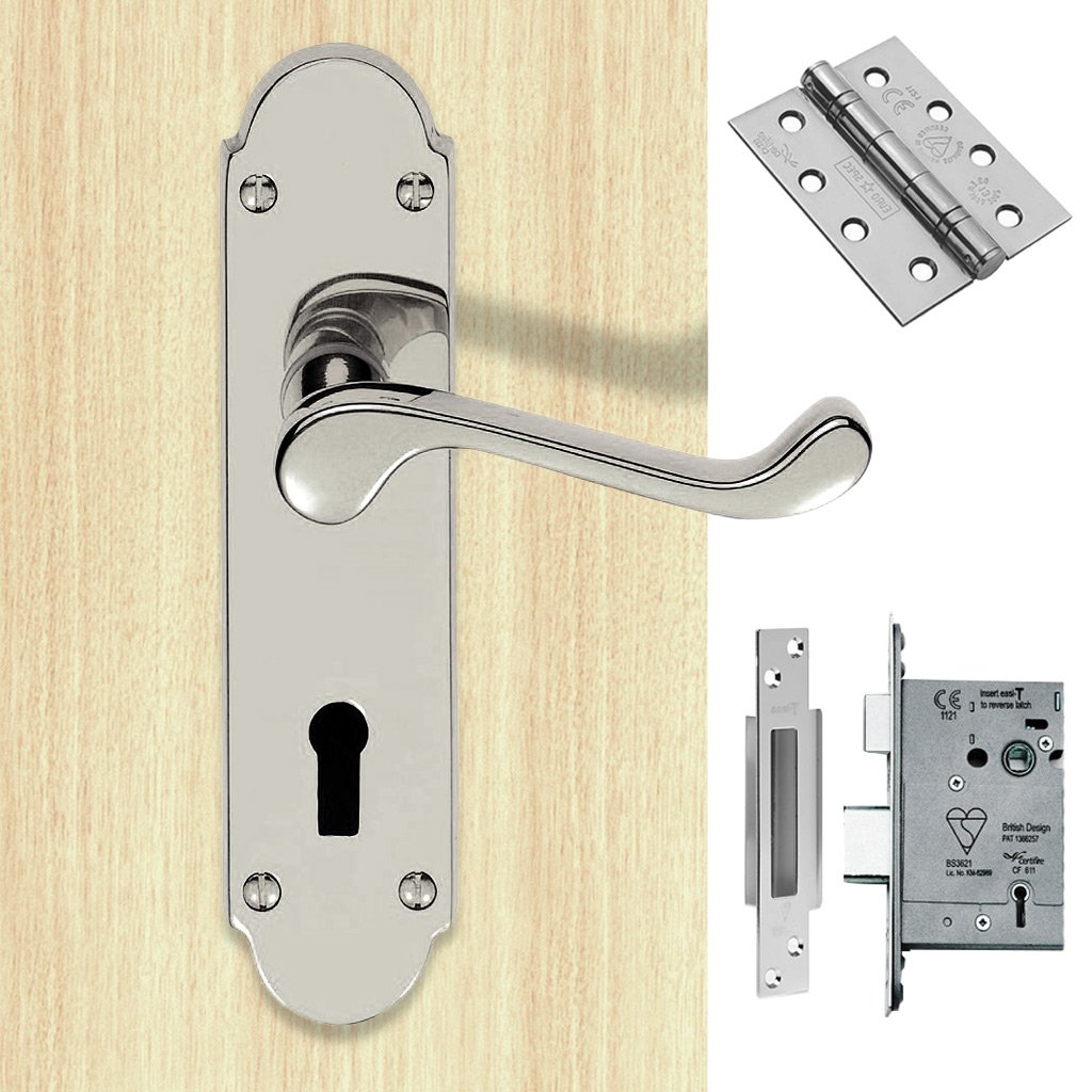 DL168 Oakley Suite Lever Lock Polished Chrome Handle Pack
