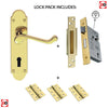 DL168 Oakley Suite Lever Lock Polished Brass Handle Pack