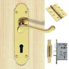 DL168 Oakley Suite Lever Lock Polished Brass Handle Pack