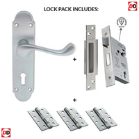 DL168 Oakley Suite Lever Lock Satin Chrome Handle Pack