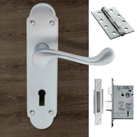 DL168 Oakley Suite Lever Lock Satin Chrome Handle Pack