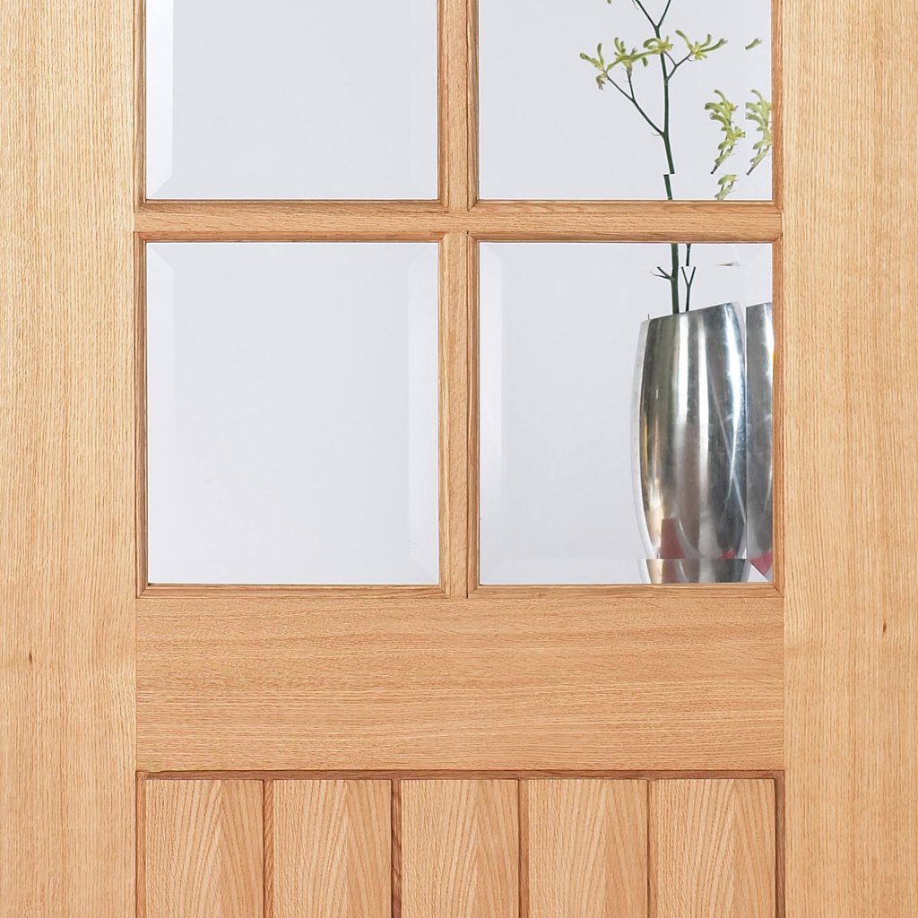 Mexicano Oak 6 Pane Internal Door - Bevelled Clear Glass – Direct Doors