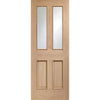 Oak interior door with elegant bevelled glass