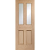 Malton Oak Glazed Internal Door Pair - Raised Mouldings - Bevelled Clear Glass