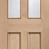 Oak interior door with elegant bevelled glass