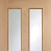 Oak interior door with elegant bevelled glass