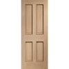 Victorian Oak 4 Panel Door Pair - Raised Mouldings