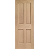 Bespoke Victorian Oak 4 Panel Double Pocket Door Detail - No Raised Mouldings