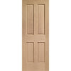 Victorian 4 Panel Oak Veneer Staffetta Twin Telescopic Pocket Doors - No Raised Moulding