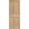 Three Folding Doors & Frame Kit - Victorian Oak 4 Panel 3+0 - No Raised Mouldings - Prefinished