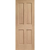 Bespoke Victorian Oak 4 Panel Single Frameless Pocket Door Detail - No Raised Mouldings - Prefinished