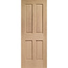 Fire Rated Victorian Oak Door - No Raised Mouldings - 1/2 Hour Rated - Prefinished